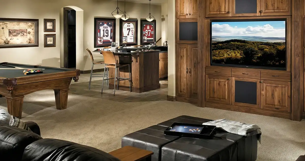 finished basement remodeling project transforming a basement into a comfortable living space in Chandler, AZ