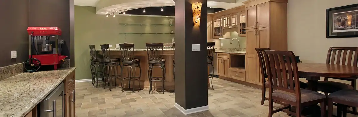 modern basement remodeling with custom finishes and open layout in a home in Chandler, AZ