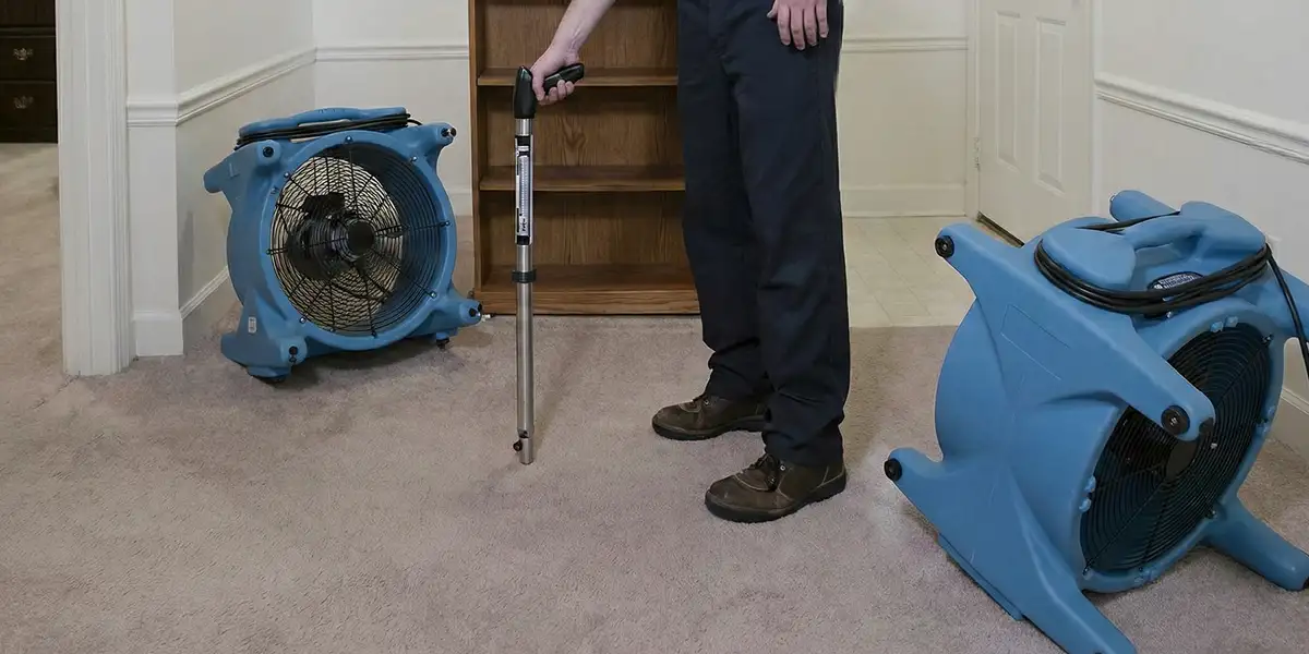 emergency water removal equipment deployed to dry a flooded residential interior in Chandler, AZ